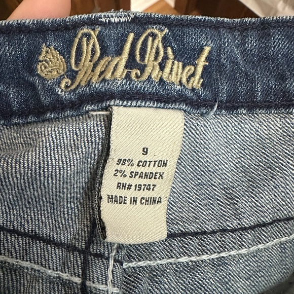 Red Rivet Blue Flare Jeans - Picture 2 of 5